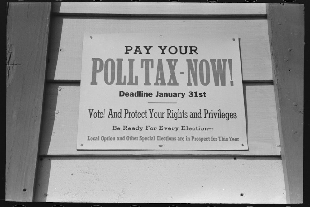 A placard in Mineola, Texas, in 1943