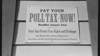 A placard in Mineola, Texas, in 1943