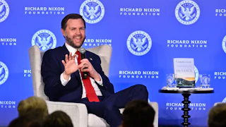 JD Vance laughing at the Richard Nixon Foundation