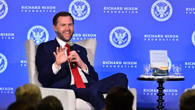 JD Vance laughing at the Richard Nixon Foundation