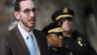 California State Senator Scott Weiner speaks during a press conference at Alamo Square Park.