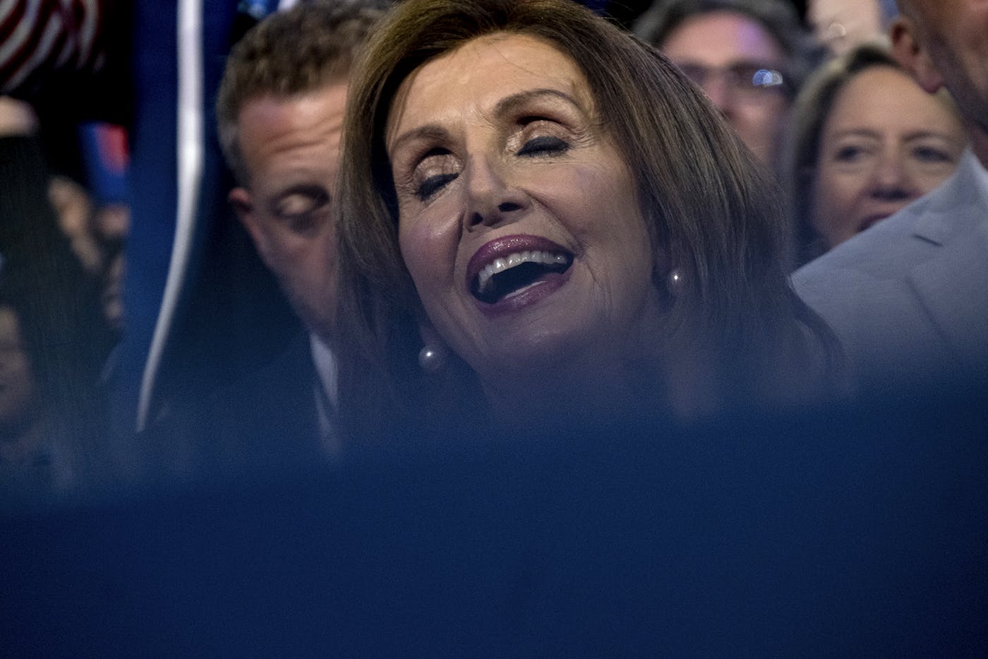 Congresswoman Nancy Pelosi with the California delegation.