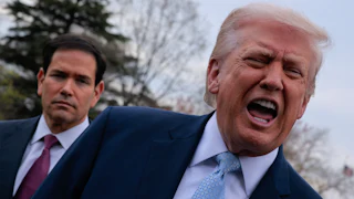 Donald Trump speaks vehemently with open mouth