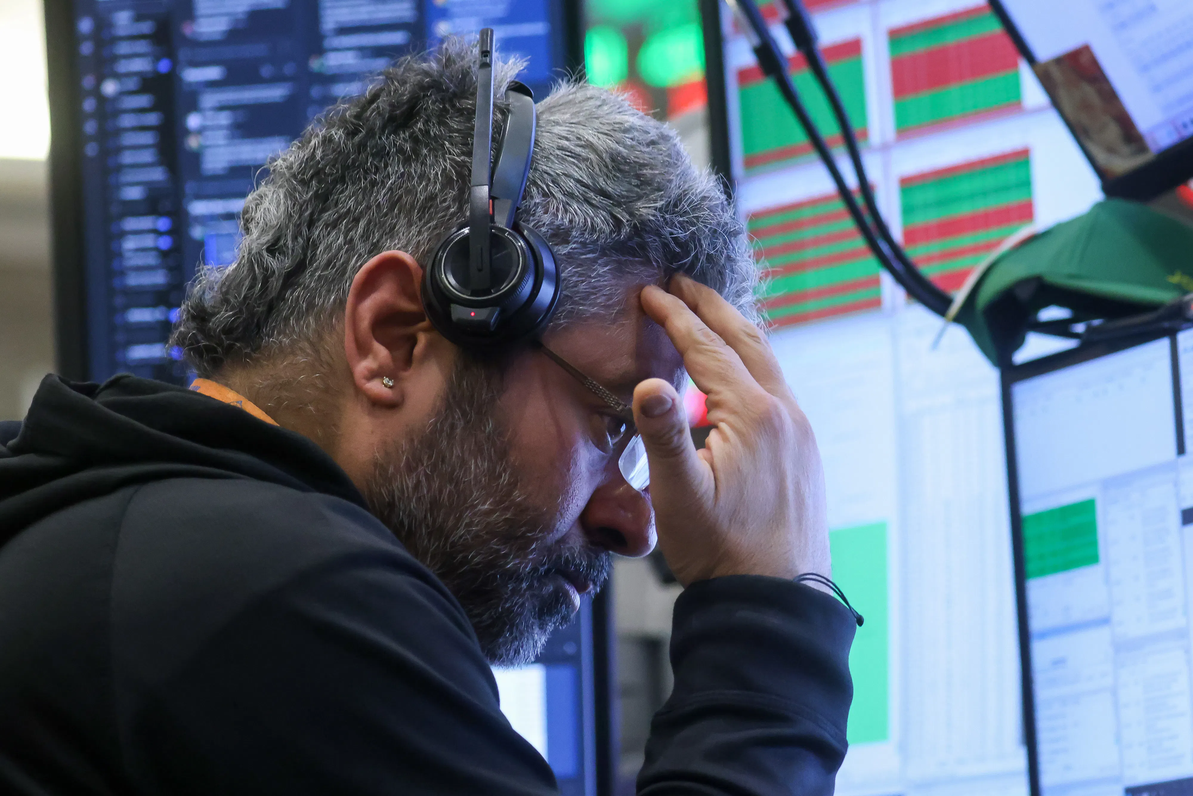 A trader at the New York Stock Exchange