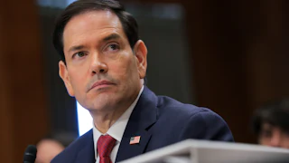 Marco Rubio stares blankly
