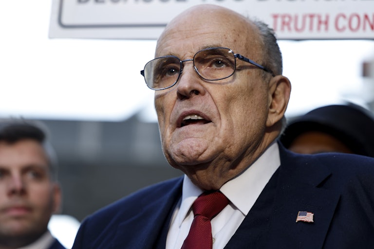 Rudy Giuliani looks shocked, mouth gaping