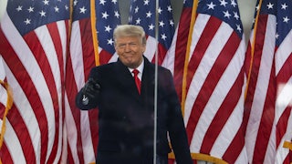 Former president Donald Trump speaks at "Stop the Steal" rally on January 6, 2021.