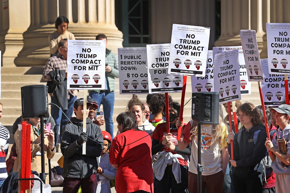 Students at MIT protesting Trump’s education agenda