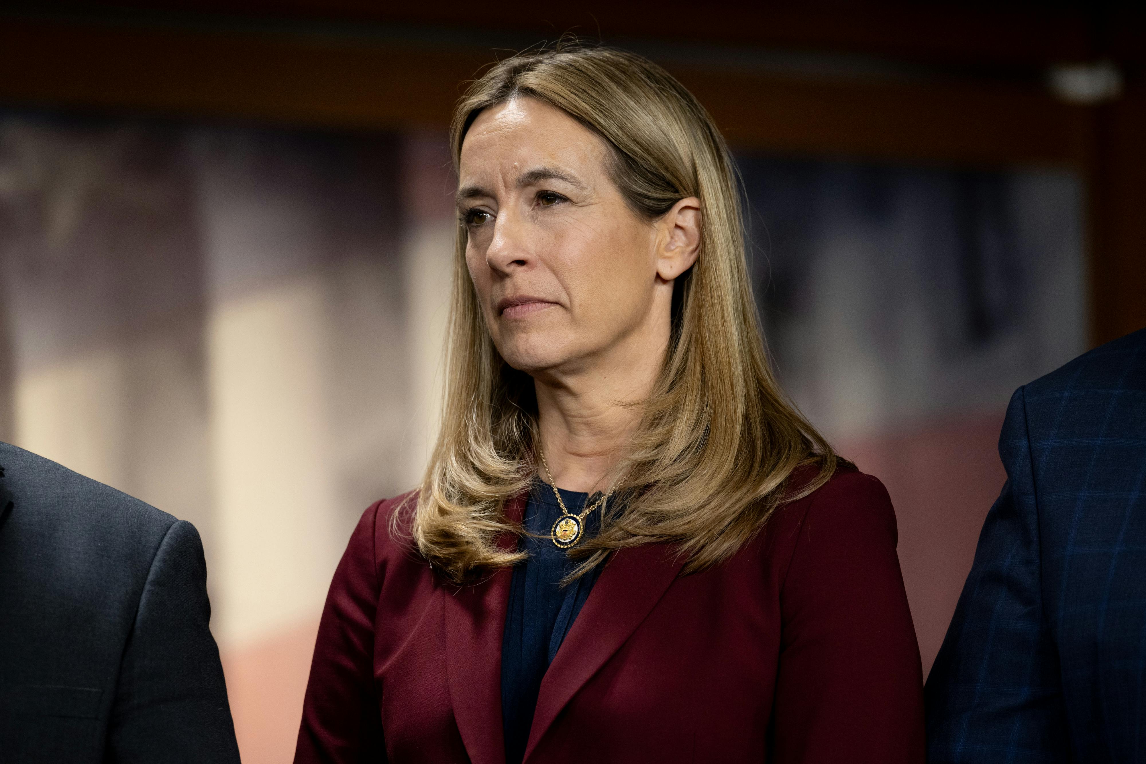 Mikie Sherrill stares ahead