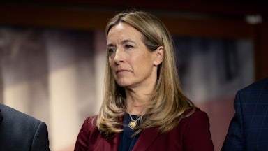 Mikie Sherrill stares ahead