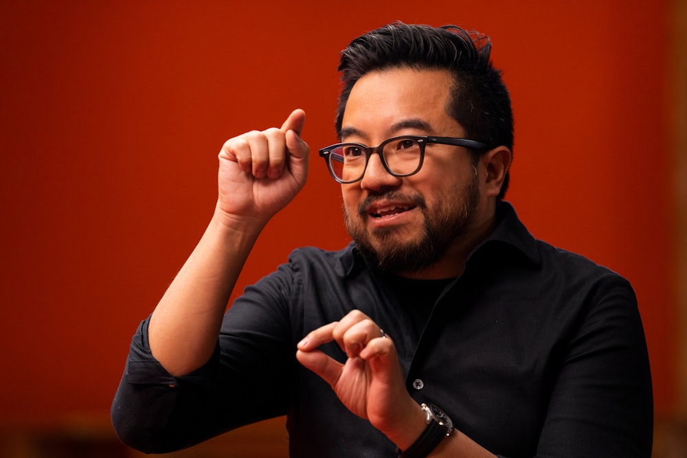 Garry Tan, president, chief executive officer of Y Combinator, during an interview on an episode of "The Circuit" at Y Combinator offices in Mountain View, California.