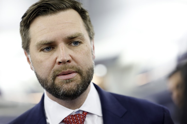 J.D. Vance looks downcast