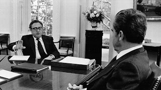Henry Kissinger meets with Richard Nixon in 1974 at the White House.