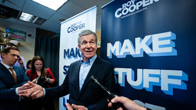 Roy Cooper on the campaign trail