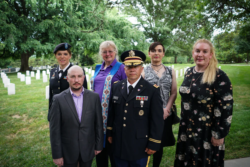 Transgender military veterans at Arlington National Cemetery in 2018