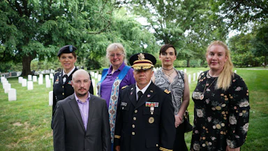 Transgender military veterans at Arlington National Cemetery in 2018