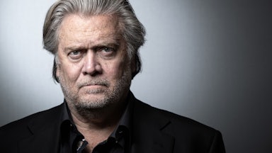 A close-up portrait for former Trump White House adviser Steve Bannon.