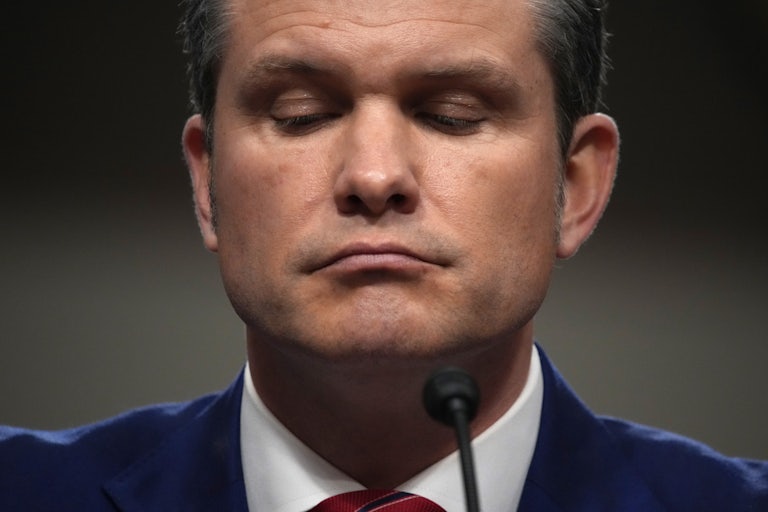 Pete Hegseth at his confirmation hearing