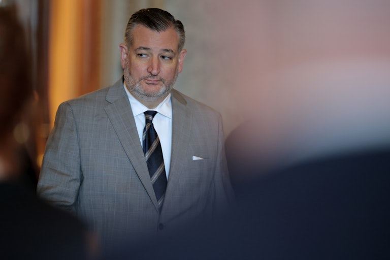 Texas Senator Ted Cruz attends a press conference.
