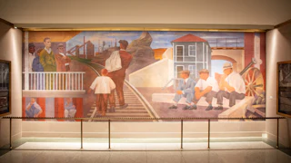 A New Deal-era mural inside the Wilbur J. Cohen Federal Building