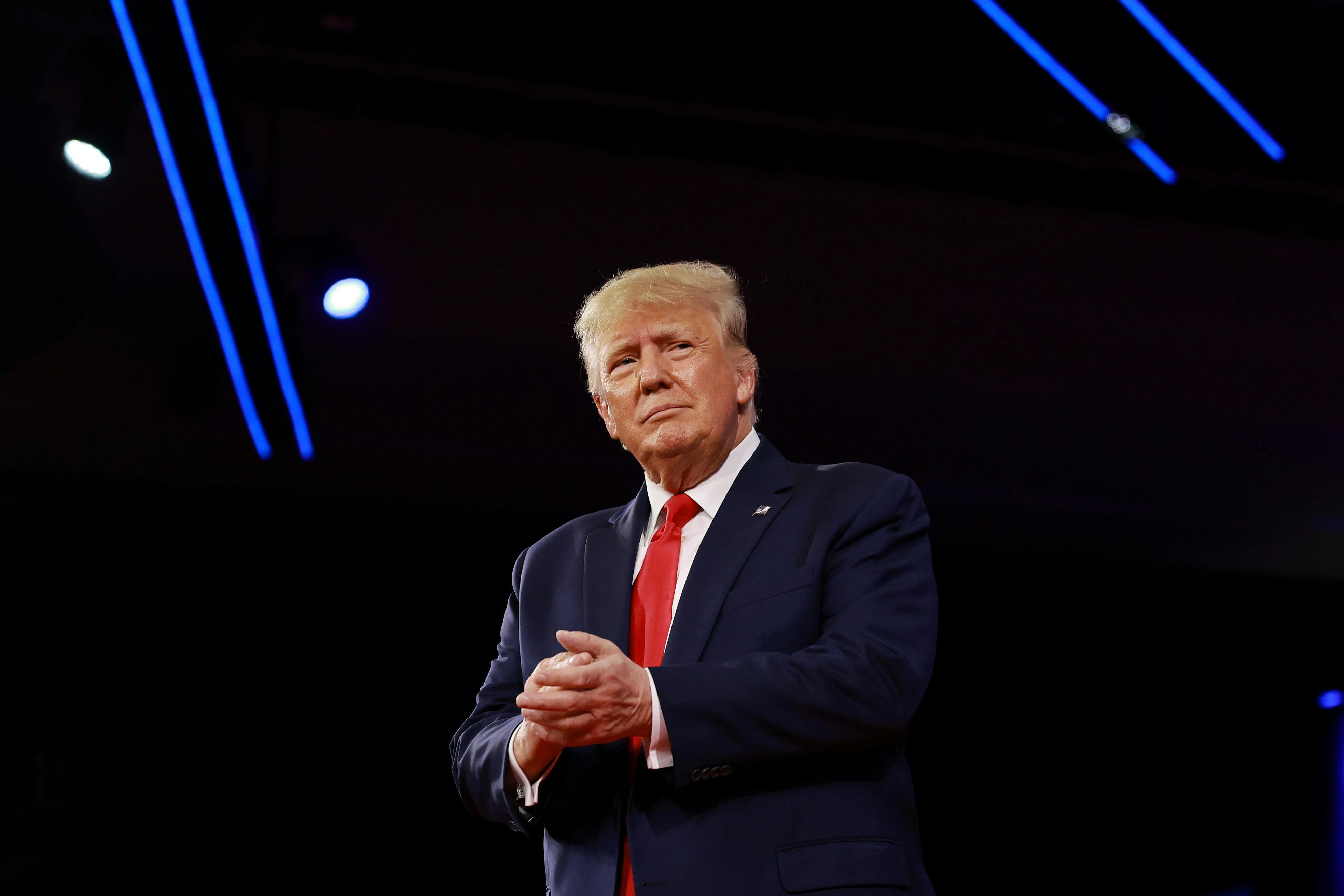 Donald Trump at CPAC in late-February.