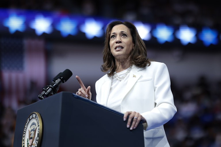 Kamala Harris speaks at a campaign rally