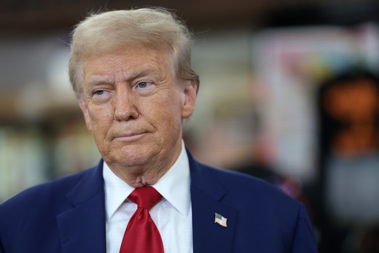 Donald Trump purses his lips