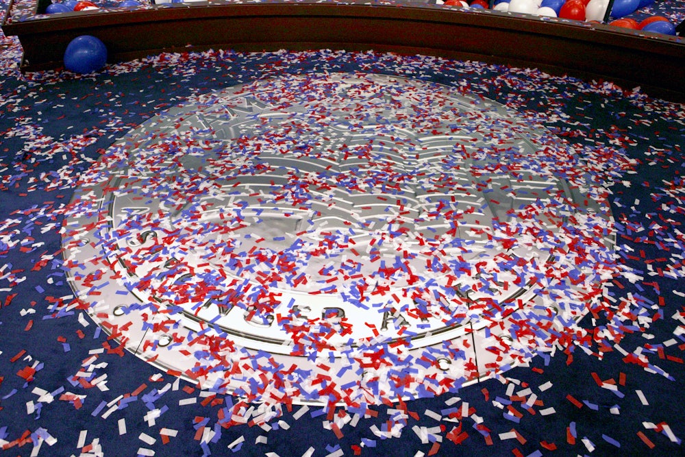 confetti on floor