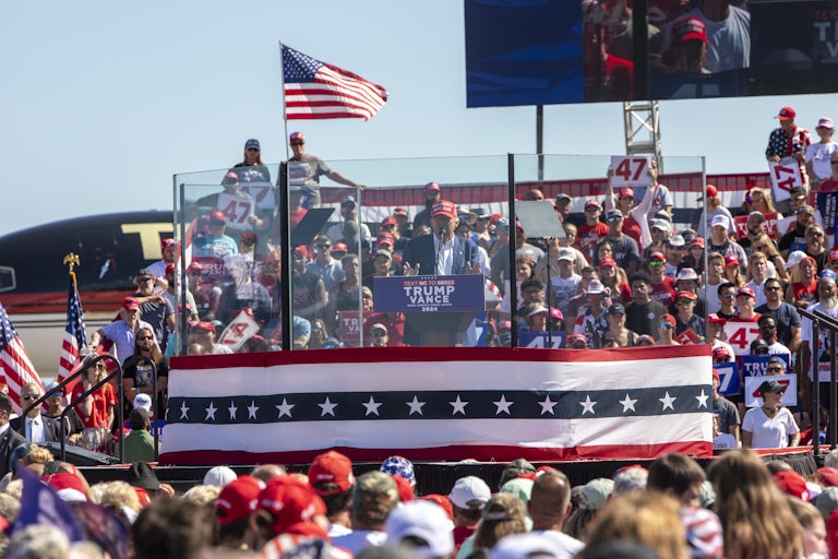Republicans gather at a rally in Wilmington, North Carolina in September 2024.