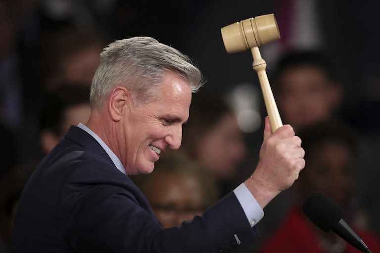 Kevin McCarthy bangs a gavel