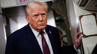 Donald Trump glares angrily