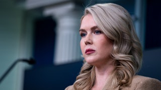 White House press secretary Karoline Leavitt glares