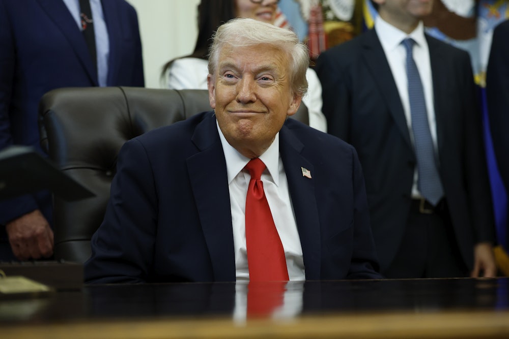 Trump smiling
