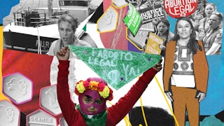 A collage showing some of the heroes of the pro-choice movement