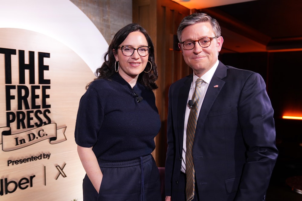 Bari Weiss and House Speaker Mike Johnson