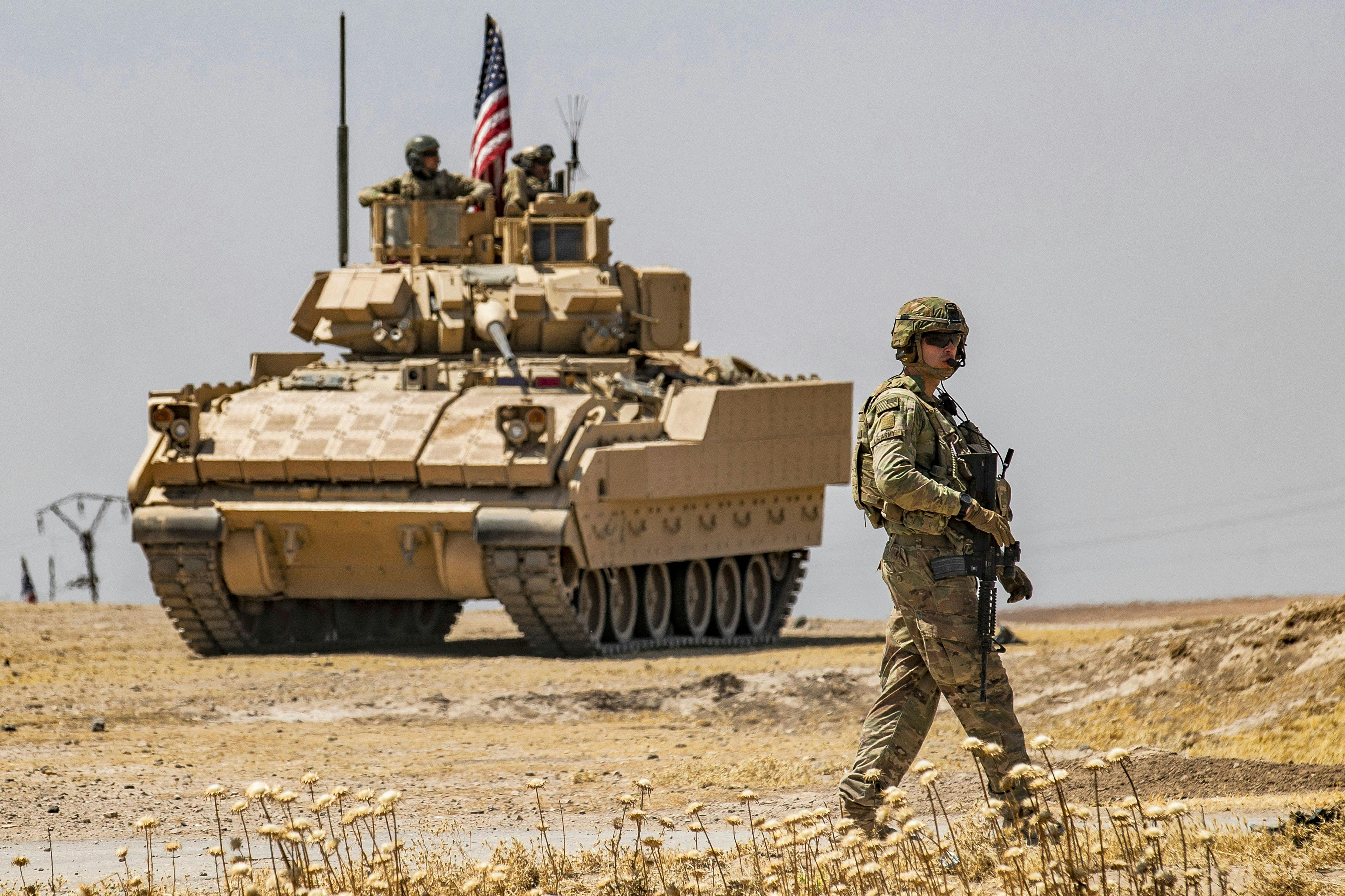 U.S. military troops in Syria in 2021. 