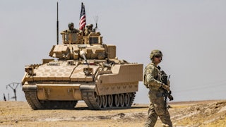 U.S. military troops in Syria in 2021.