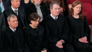 Supreme Court Chief Justices John Roberts, Elena Kagan, Brett Kavanaugh, and Amy Coney Barrett at President Trump’s State of the Union address, February 24