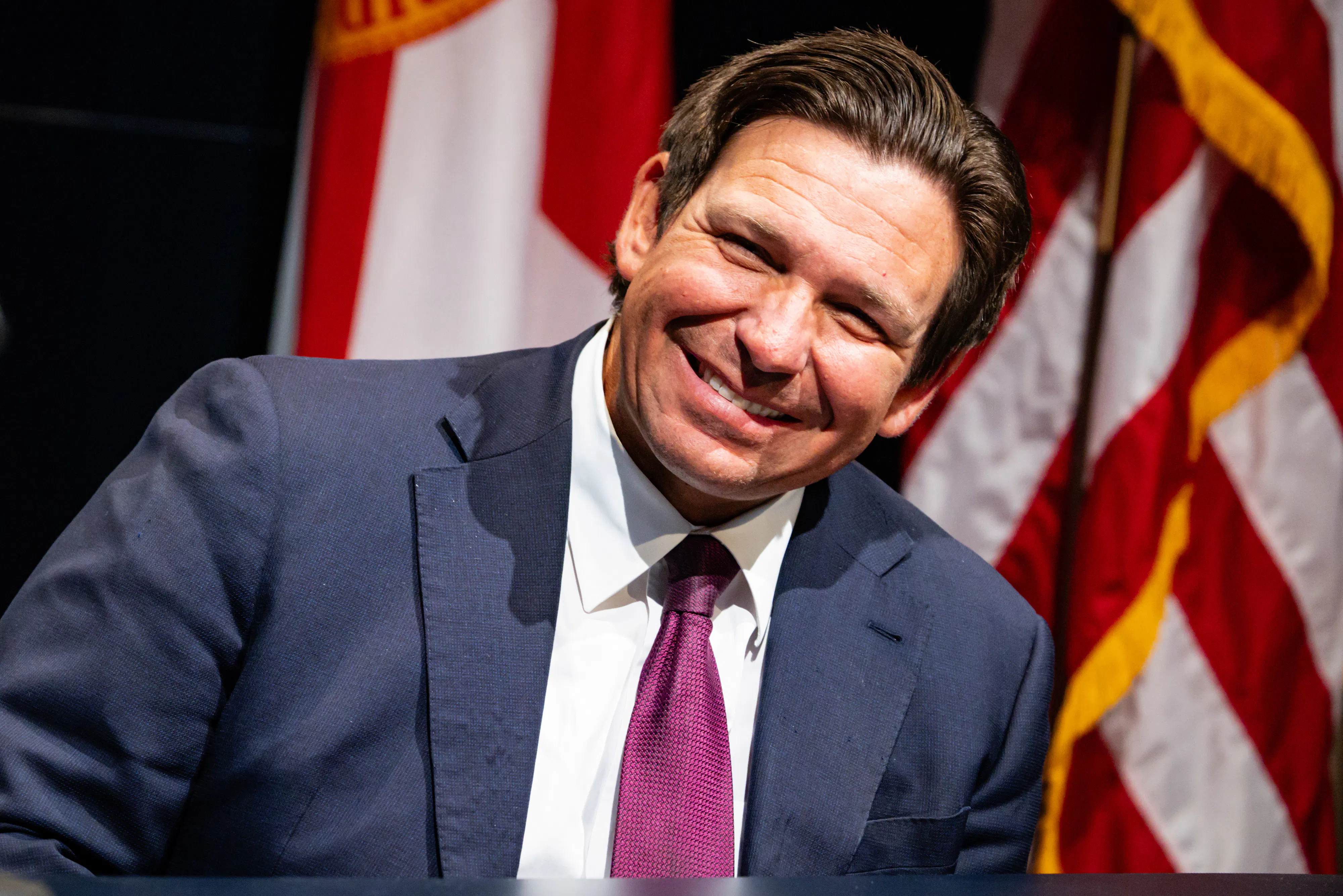 Florida Governor Ron DeSantis smiles