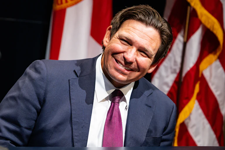 Florida Governor Ron DeSantis smiles