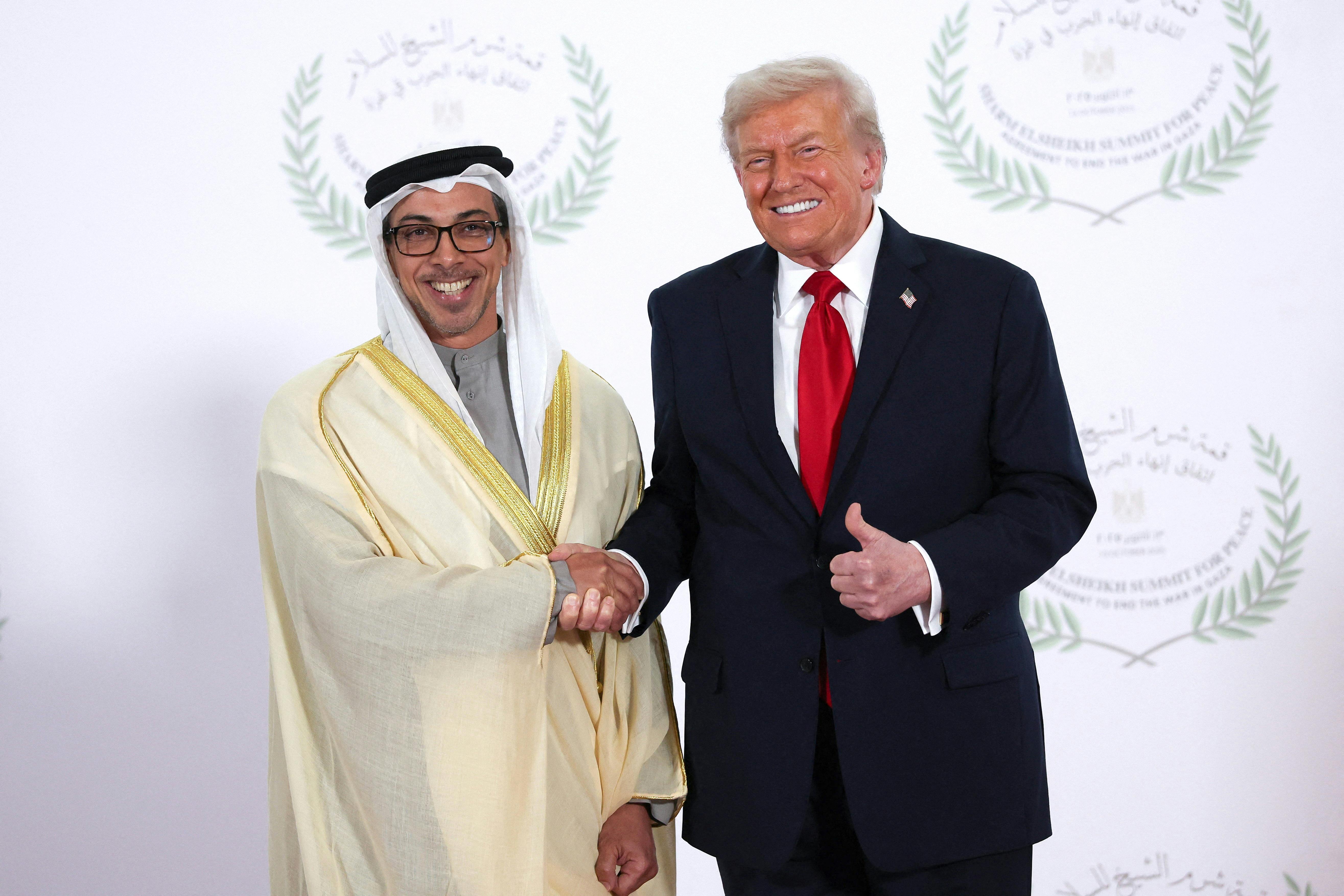 Trump and Sheikh Mansour bin Zayed Al Nahyan, UAE’s vice president and deputy prime minister