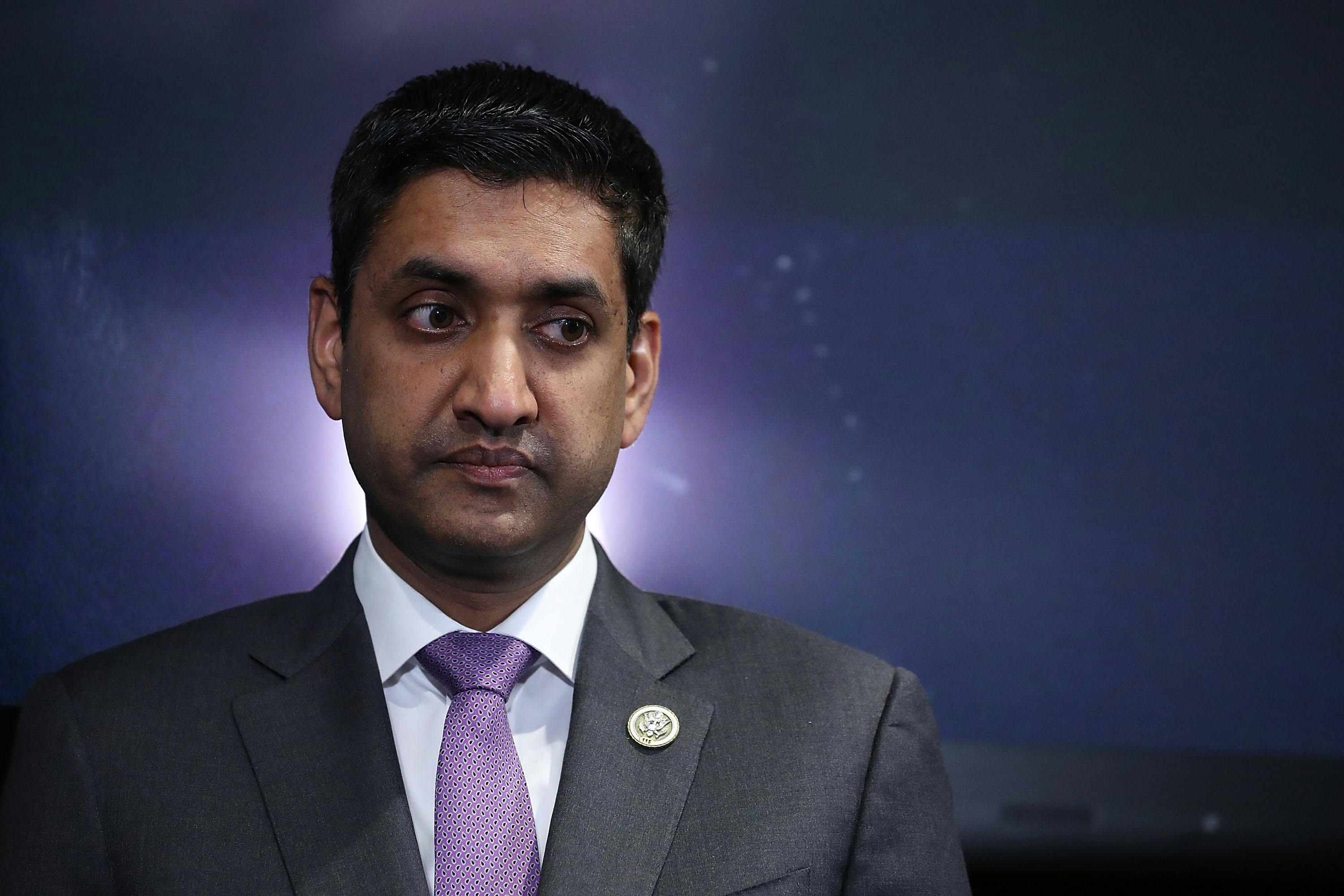 A close-up of a back-lit Ro Khanna. 