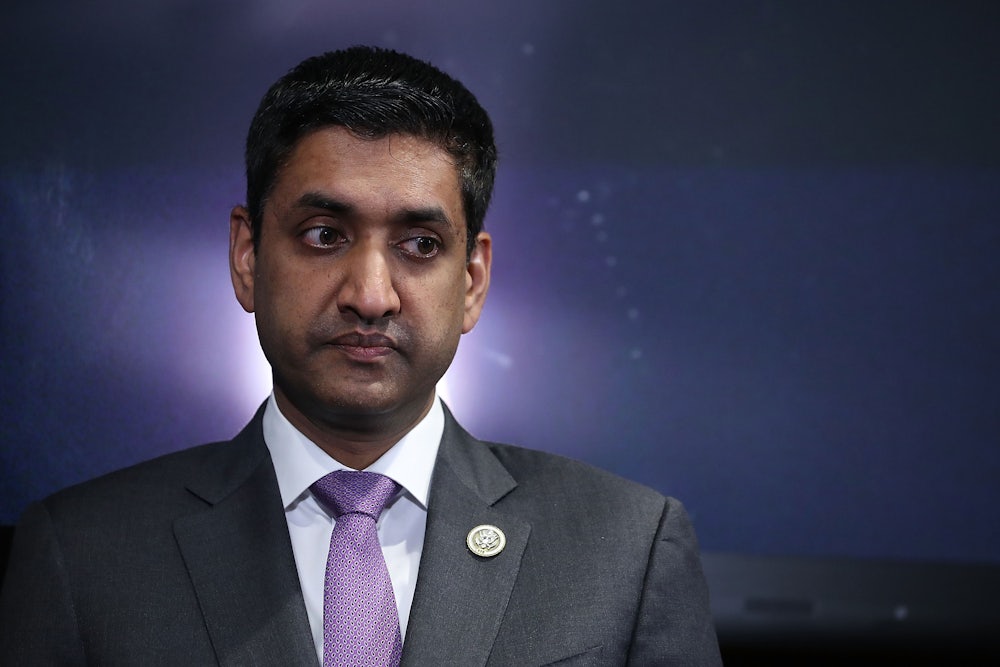 A close-up of a back-lit Ro Khanna.