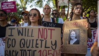 Protesters at an abortion-rights rally in Austin, Texas