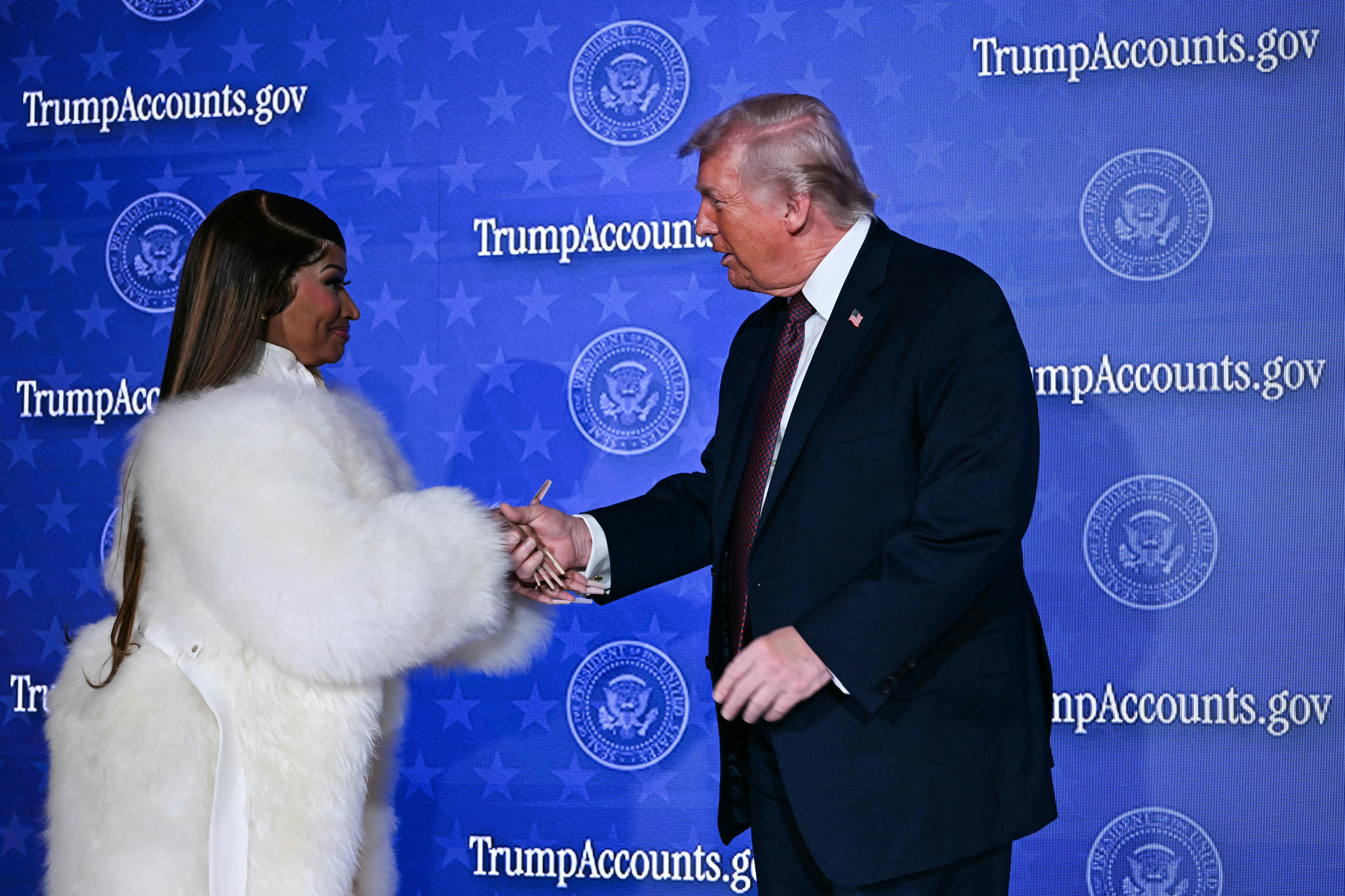 Nicki Minaj speaks with Trump