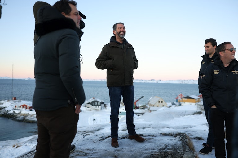 Donald Trump Jr. smiles while visiting Greenland