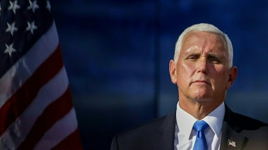 Mike Pence speaks at a rally in Florida.