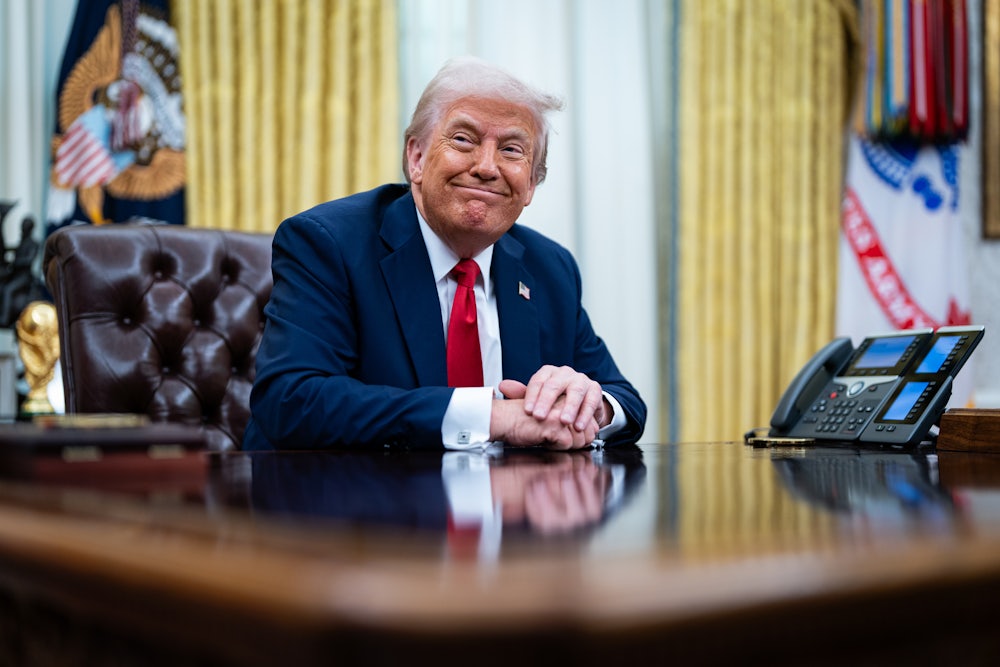 Trump smiling