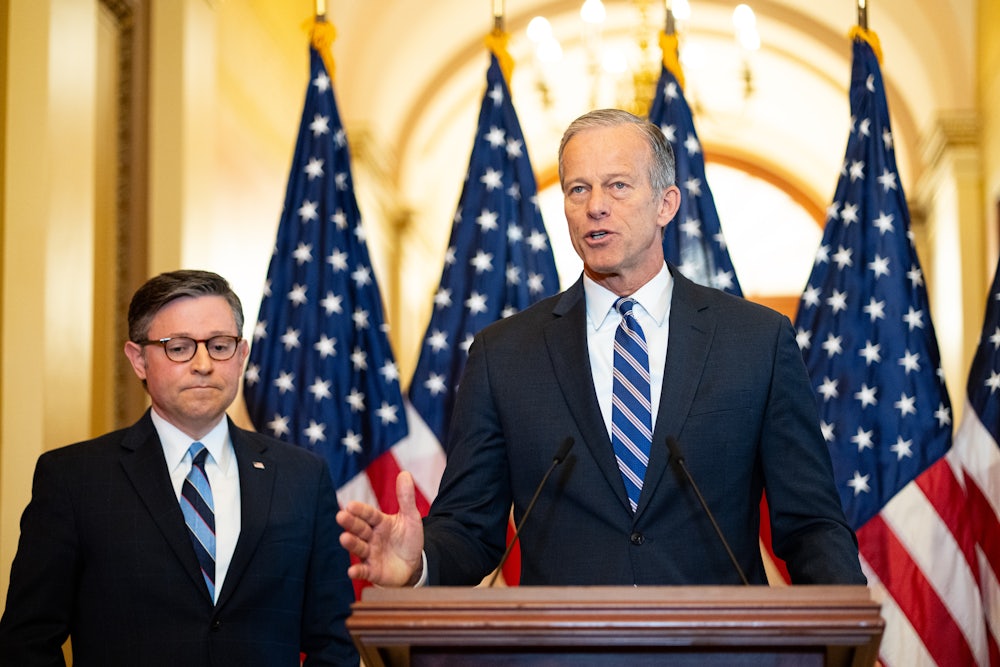 House Speaker Mike Johnson and Senate Majority Leader John Thune