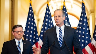 House Speaker Mike Johnson and Senate Majority Leader John Thune